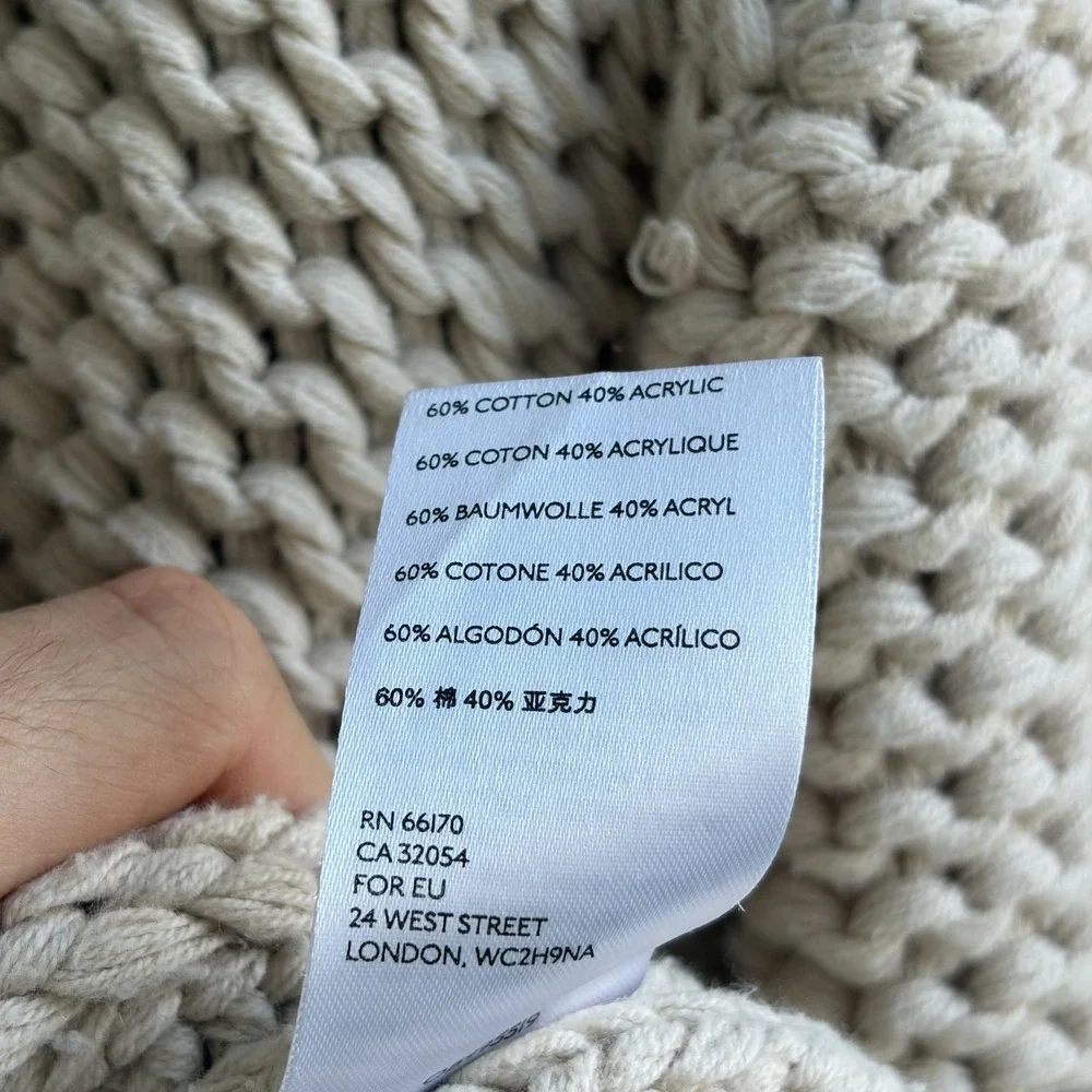 Free People Sweater Women's XS Beige My‎ Only Sunshine Chunky Knit Pullover